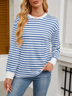 Striped Long Sleeve Casual T-shirt (20)