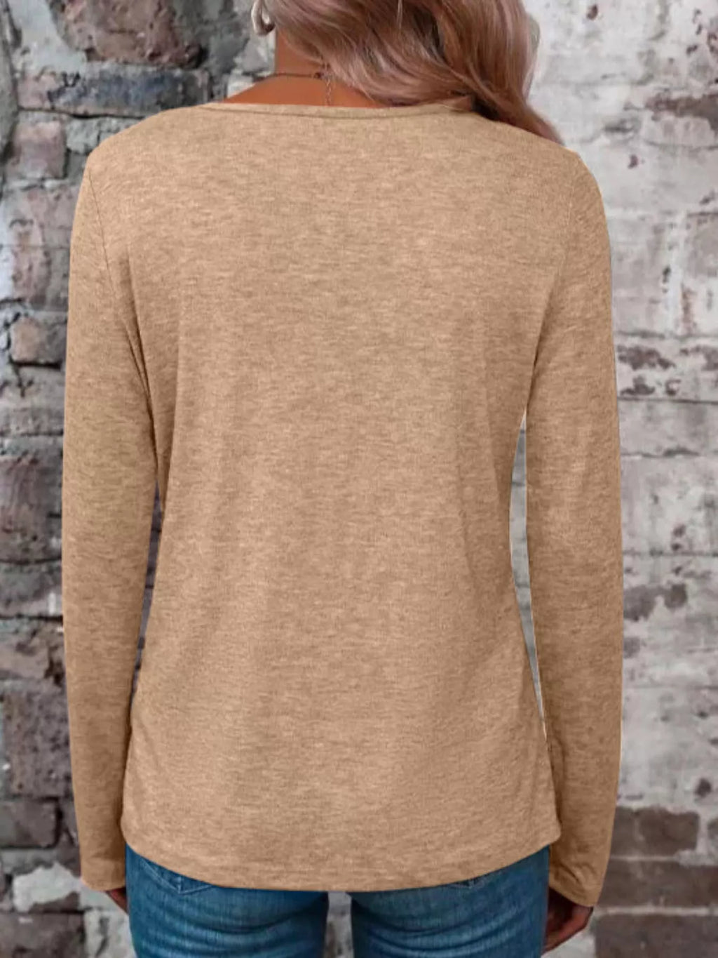 Crisscross V-neck Long Sleeve T-shirt (10)