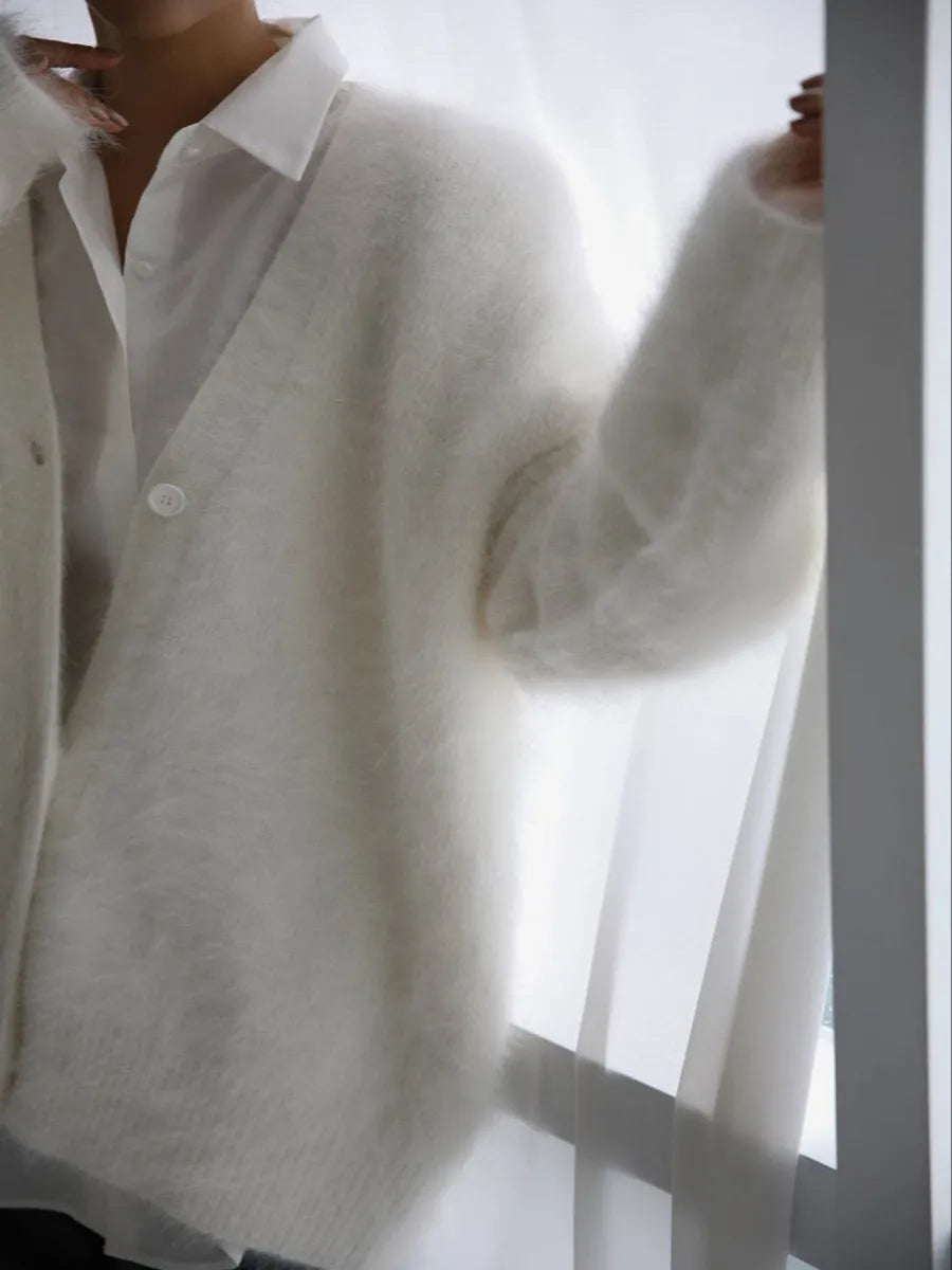 Fuzzy Button Down Long Sleeve Cardigan (12)