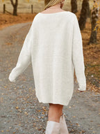 V-neck Dropped Shoulder Sweater Dress (11)