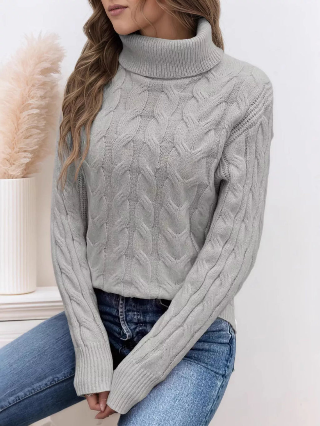 Cable-knit Turtleneck Sweater (13)