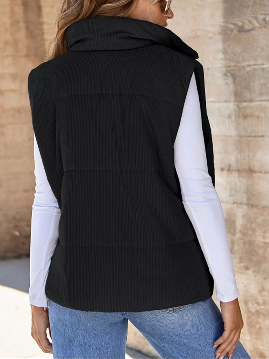 Corduroy Zip Up Vest Coat (4)