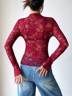 Elegant Floral Lace Long Sleeve Top (10)