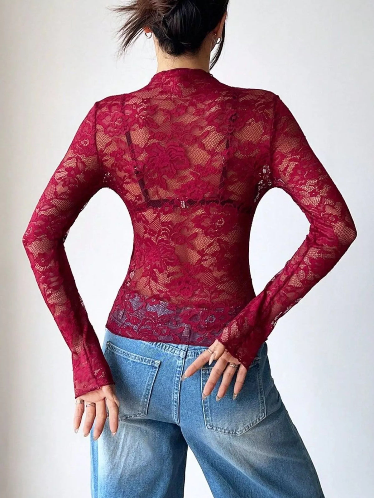 Elegant Floral Lace Long Sleeve Top (10)