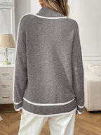 Contrast Trim Turtleneck Long Sleeve Sweater (15)