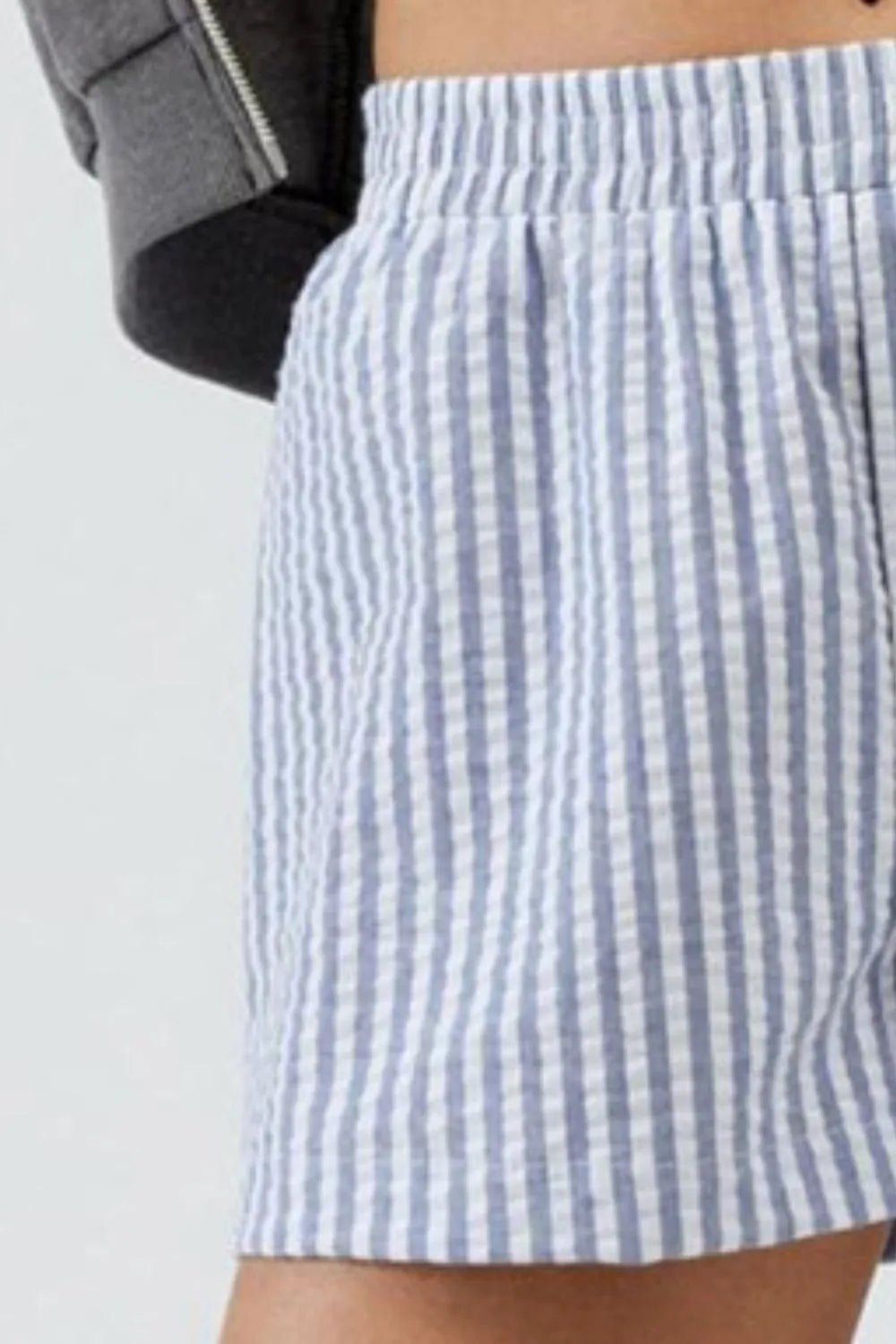 Striped Elastic Waist Shorts (18)