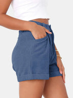 Full Size High Waist Shorts Pockets (12)