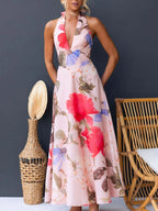 Floral Print Halter Neck Maxi Dress (21)