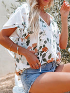 Full Size Floral Print V-neck Shirt Plus (4)