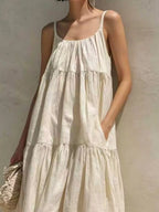 Tiered Scoop Neck Maxi Dress (2)