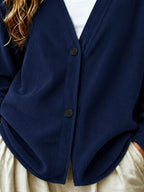 Casual Corduroy Button-up Cardigan (12)