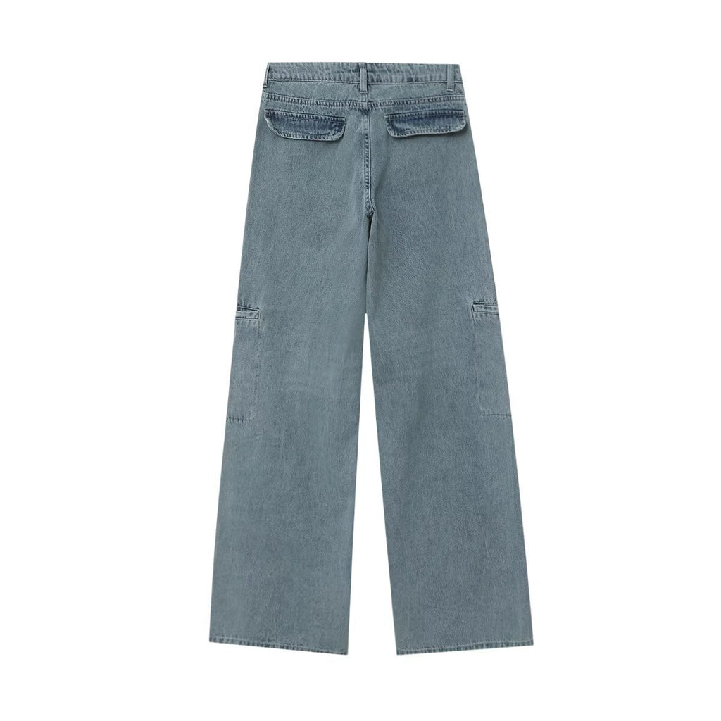 Summer Mid-waist Wide-leg Straight Jeans photo 1