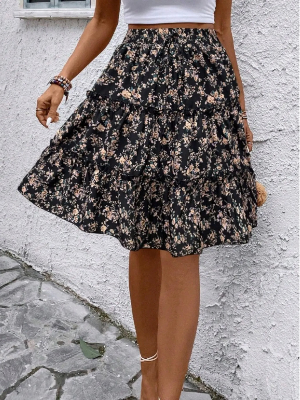 Floral Print Midi Skirt (15)