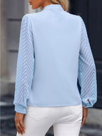 Notched Long Sleeve Blouse (9)