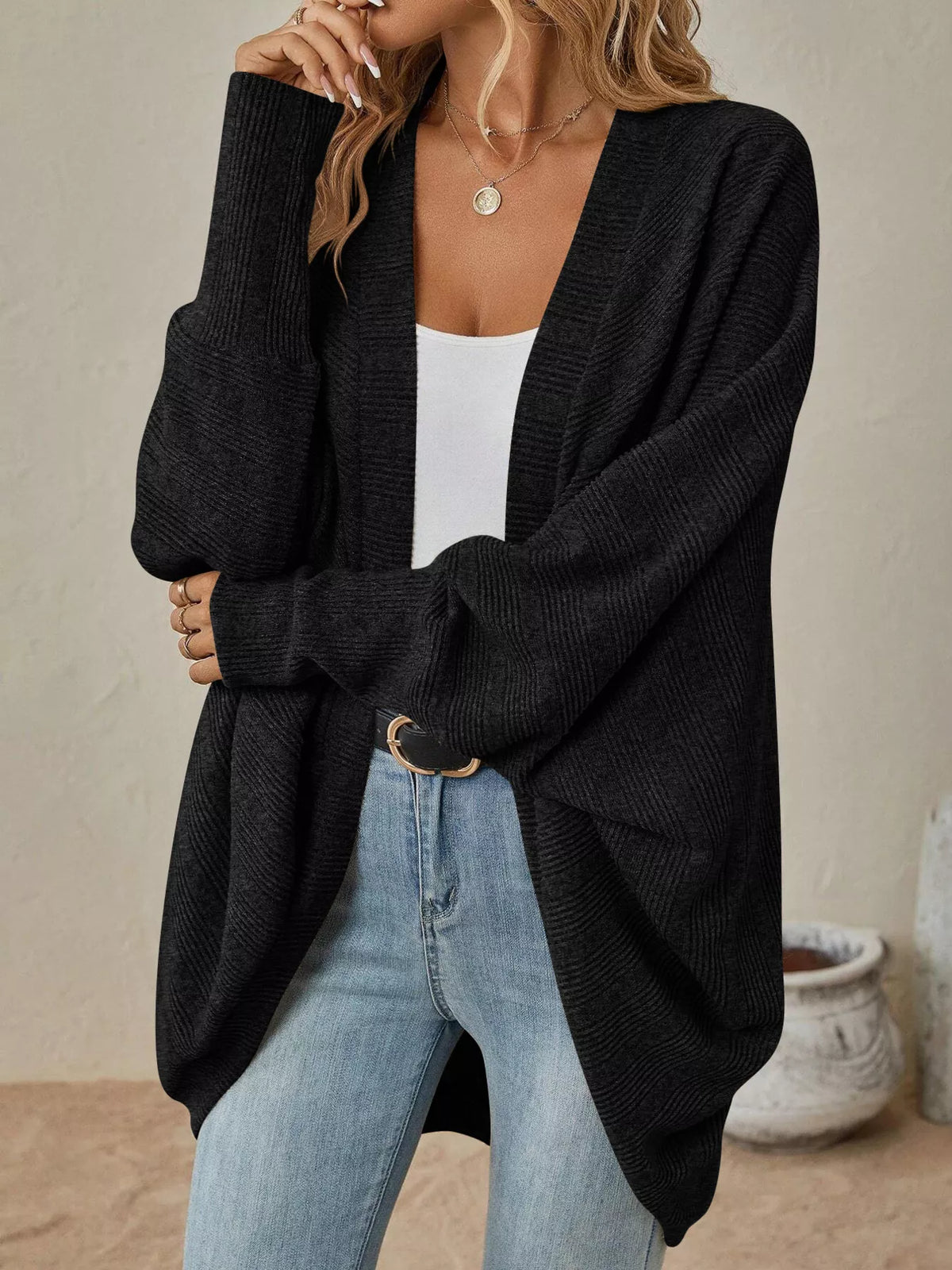 Open Front Cocoon Cardigan (5)