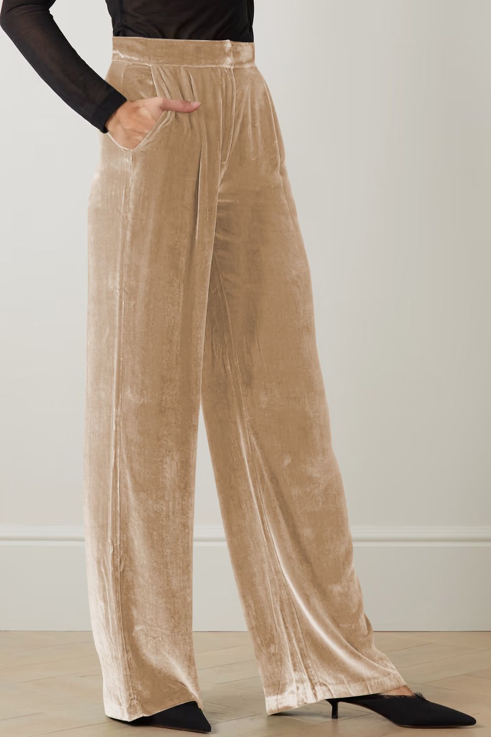 Loose Fit High Waist Long Pants Pockets (19)