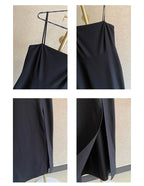 Slim Fit Black Slip Dress Midi photo 1