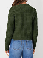 Textured Knit Button-front Cardigan (12)