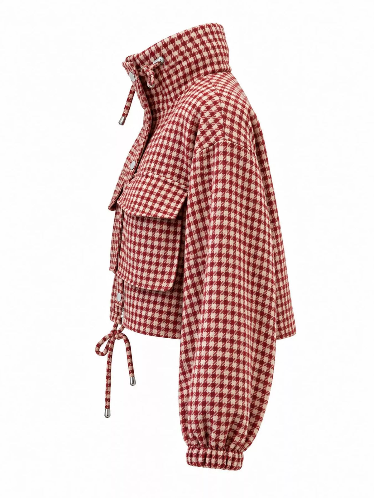 Plaid Cropped Zip-up Jacket (25)