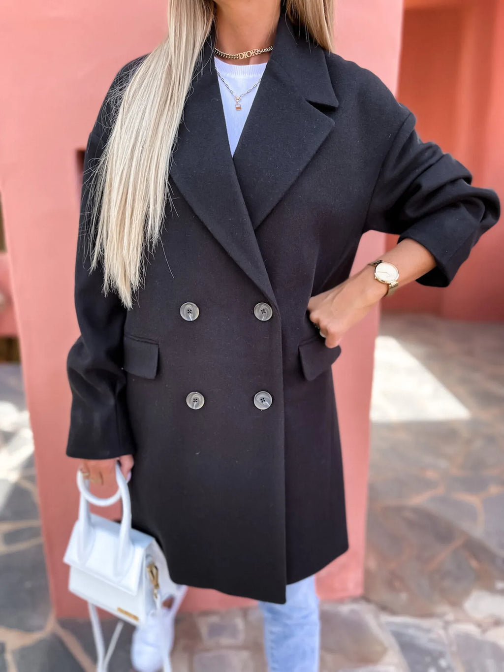 Full Size Double-breasted Wool Coat Plus (4)
