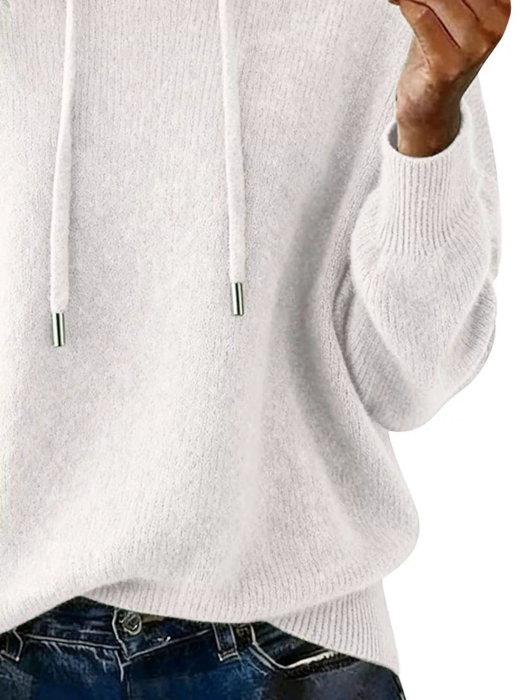Drawstring Long Sleeve Hooded Sweater (9)