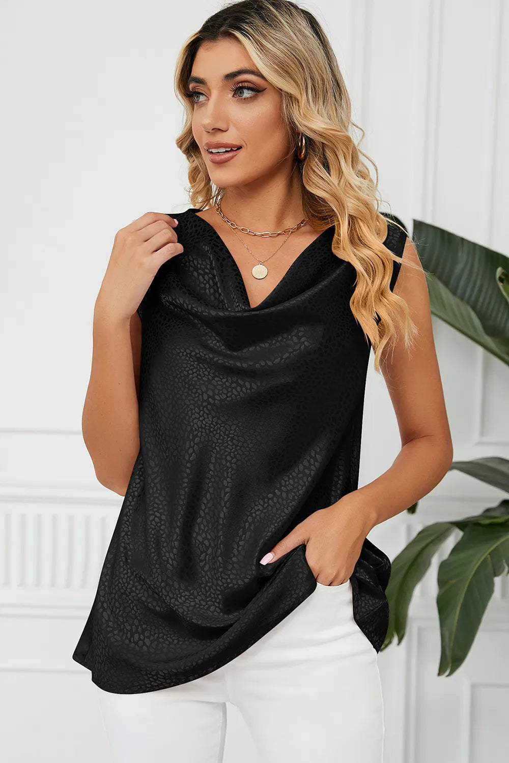 Ruched Cowl Neck Tank (6)