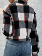 Plaid Button-up Cropped Jacket (22)