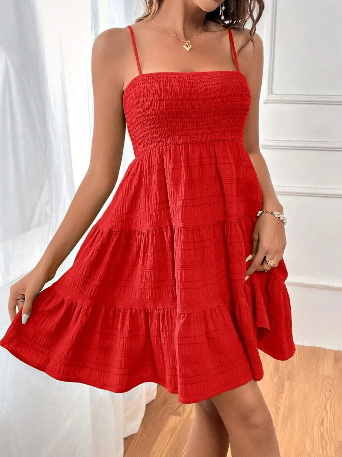 Smocked Tiered Cami Dress (33)