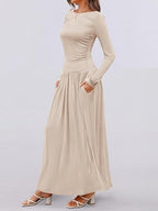 Long Sleeve Maxi Dress Pockets (2)