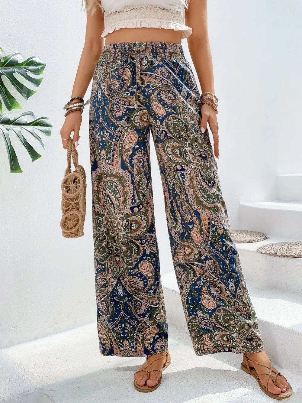 Printed Wide Leg Pants (7)