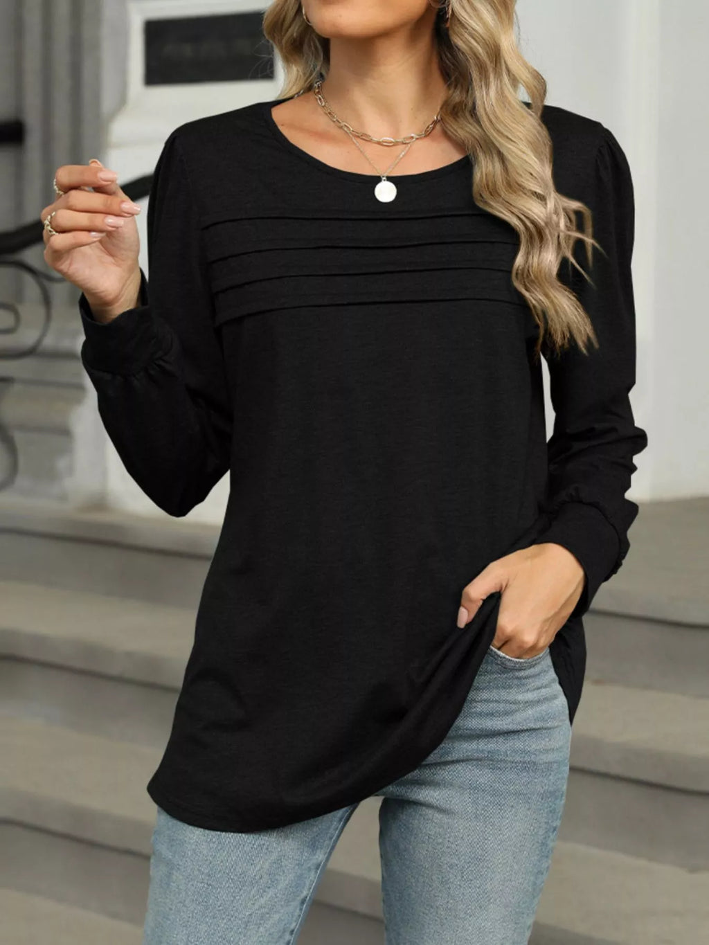Long Sleeve Round Neck T-shirt (8)