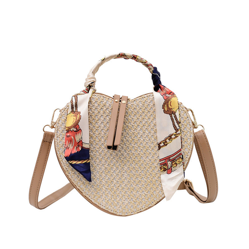 Straw Silk Scarf Spring Simple Shoulder Messenger Phone Bag photo 3