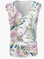Printed V-neck Tank (3)