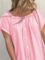 Full Size Raw Hem Mini Denim Dress Plus (10)