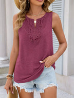 Lace Trim Sleeveless Tank Top (13)