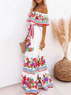 Floral Off Shoulder Ruffle Maxi Dress (5)