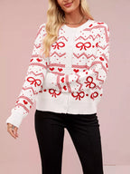 Bowknot Pattern Knit Cardigan (8)