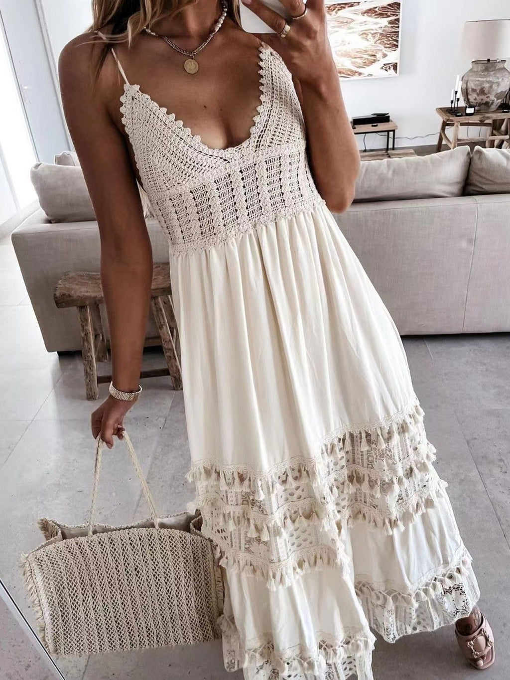 Full Crochet Tassel Dress