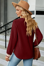 V-neck Long Sleeve T-shirt (24)