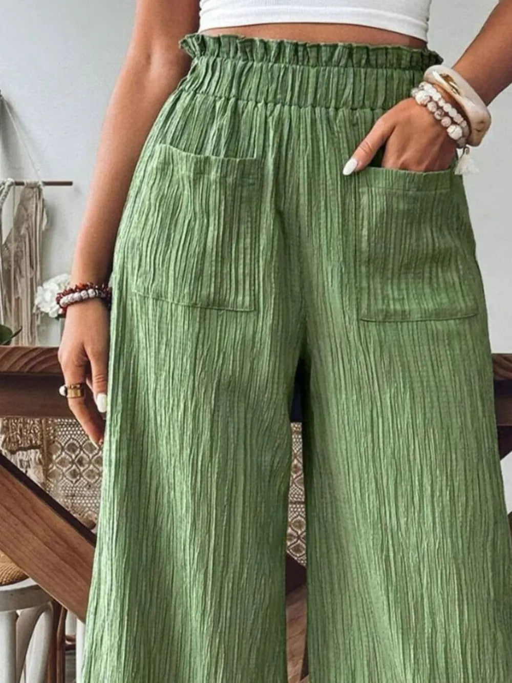 Frill Wide Leg Pants (5)