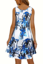 Printed Scoop Neck Wide Strap Mini Dress (6)