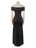 Off-shoulder Ruched Mermaid Maxi Dress (5)