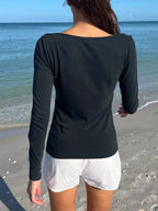 Striped Long Sleeve Henley T-shirt (17)