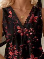 Printed V-neck Tank (19)