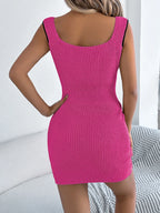 Contrast Trim Wide Strap Sweater Mini Dress (6)