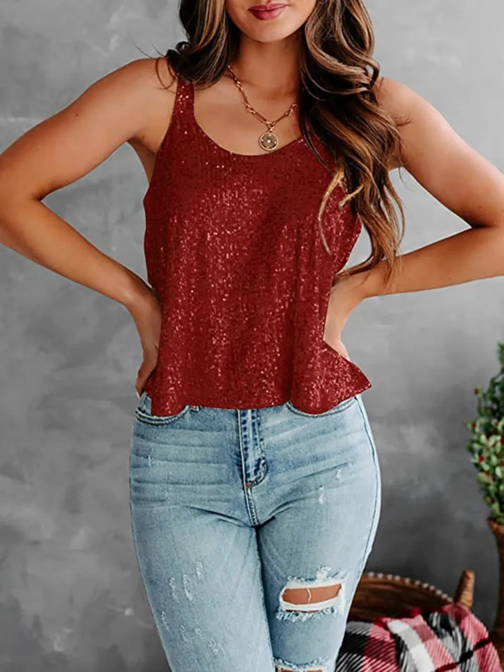Sequin Scoop Neck Tank (12)