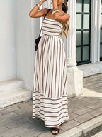 Cutout Back Striped Maxi Dress (11)