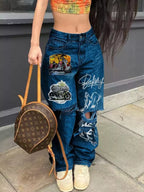Full Size Distressed Wide-leg Jeans Plus