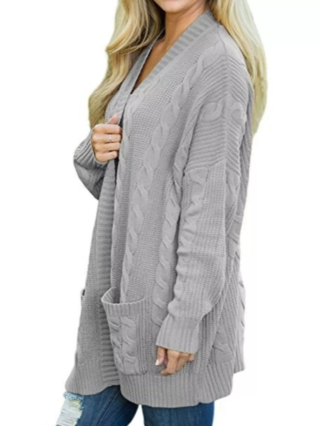 Chunky Knit Open Front Cardigan (12)