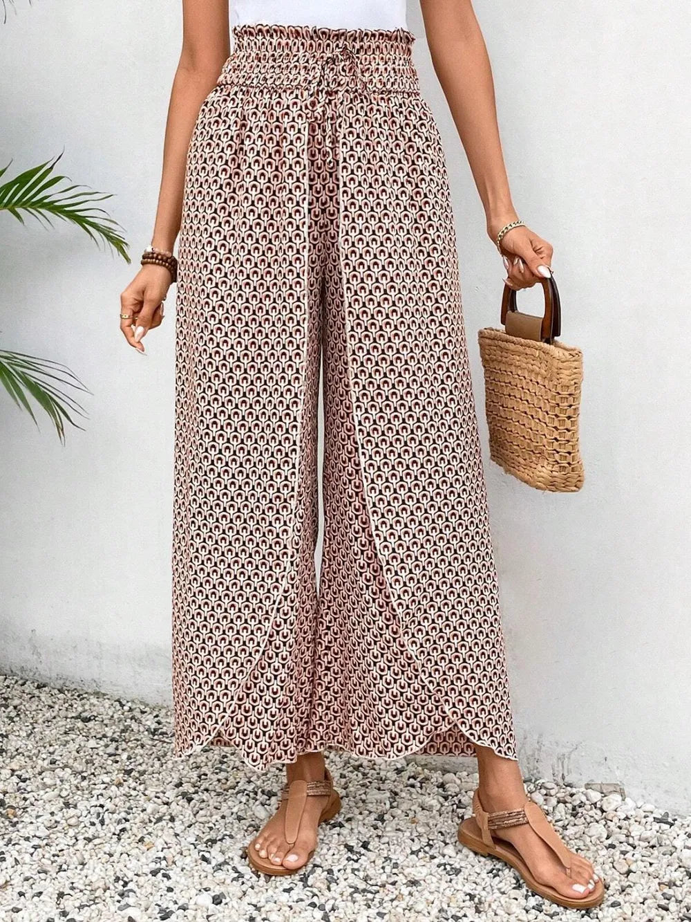 Tied Printed Wide Leg Pants (11)